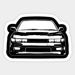 White Nissan Silvia S13 Sketch Art Sticker